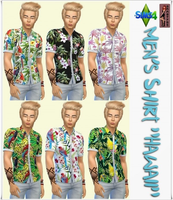  Annett`s Sims 4 Welt: Mens Shirts & Shorts Hawaii