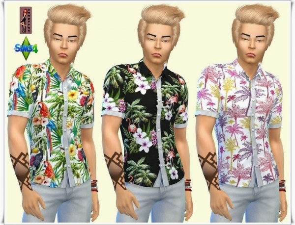  Annett`s Sims 4 Welt: Mens Shirts & Shorts Hawaii