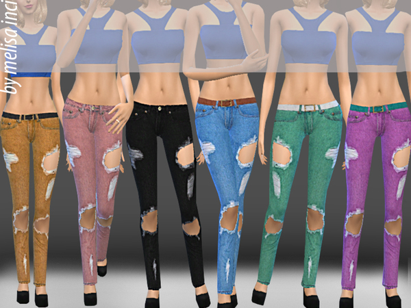  The Sims Resource: Need to Get Frayed Jeans by MelisaInci