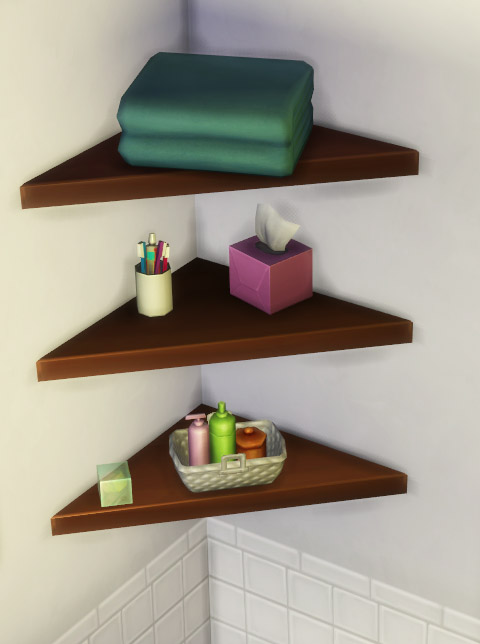  Mod The Sims: The Mega Minimal Corner Shelf by IgnorantBliss