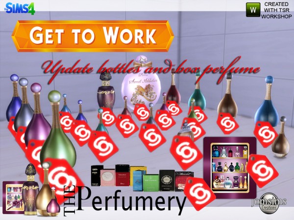  The Sims Resource: The perfumery get to work bottles and box update by JomSims