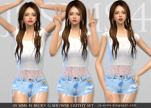  JS Sims 4: Becky G Shower Outfit Set