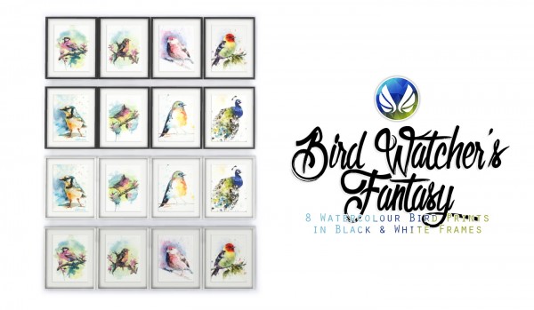  Simsational designs: Bird Watchers Fantasy Watercolour Paintings