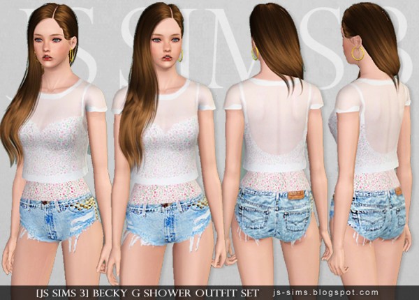  JS Sims 4: Becky G Shower Outfit Set