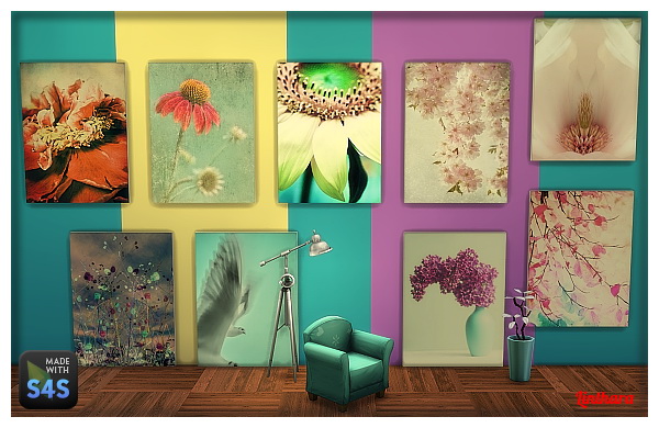  Lintharas Sims 4: Flower paintings