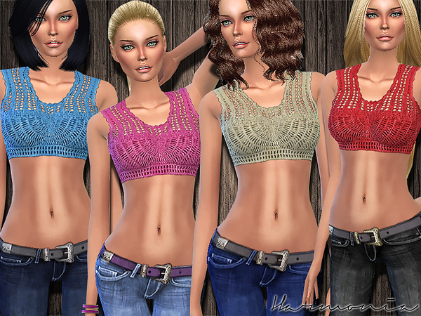  The Sims Resource: Hand Crocheted Bralet by Harmonia