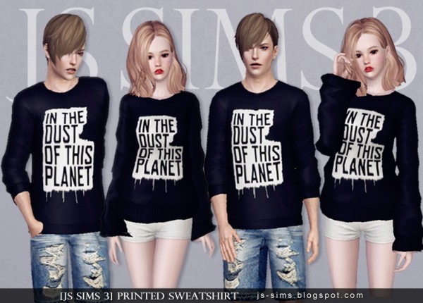  JS Sims 4: Printed Sweatshirt