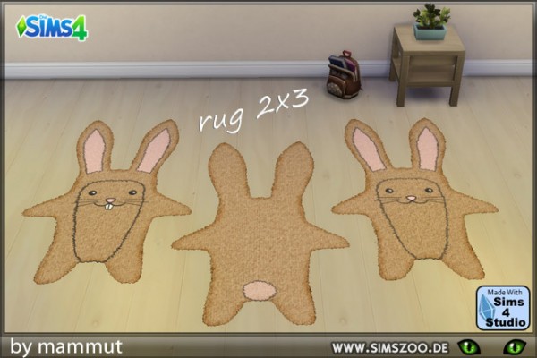  Blackys Sims 4 Zoo: Bunny rug by Mammut