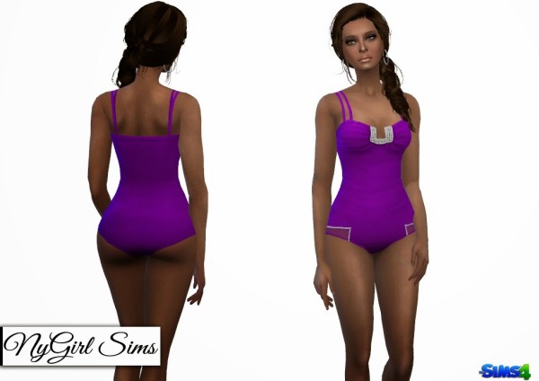  NY Girl Sims: Double Strap Jeweled Swimsuit