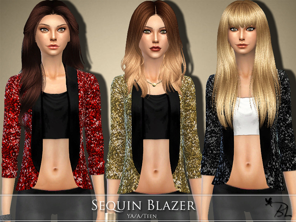  The Sims Resource: Sequin Blazer by Black Lily