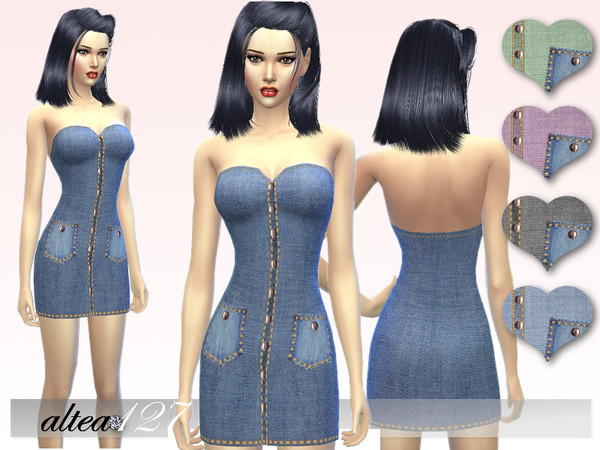  The Sims Resource: Jeans short dress by Altea127