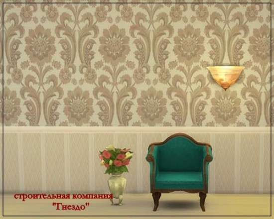 Sims 3 by Mulena: Wallpaper Classic Damascus
