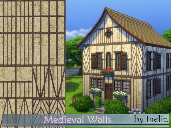  The Sims Resource: Medieval Walls by Ineliz