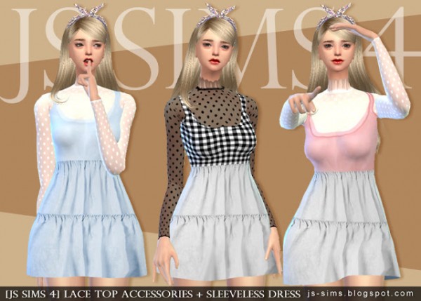 JS Sims 4: Lace Top Accessories + Sleeveless Dress