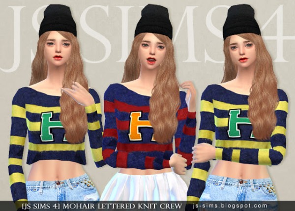  JS Sims 4: Mohair Lettered Knit Crew