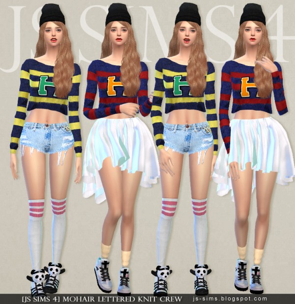  JS Sims 4: Mohair Lettered Knit Crew