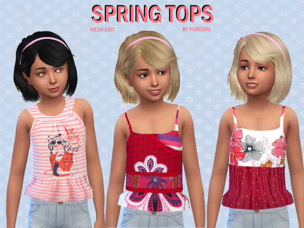  The Sims Resource: Spring Tops by PureSim