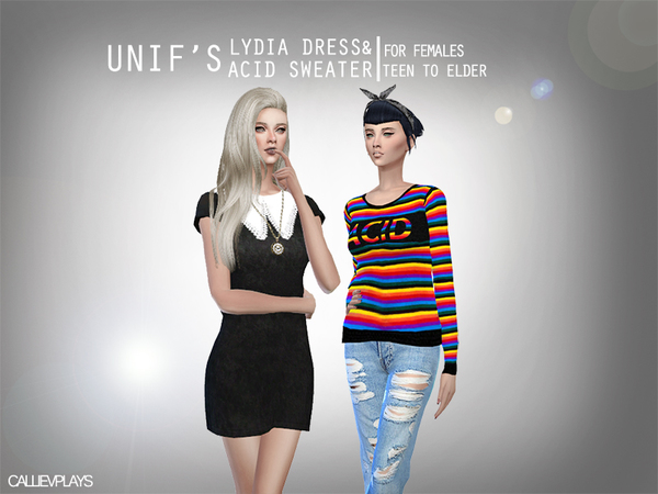 The Sims Resource: Lydia Dress & ACID Sweater by Callie V
