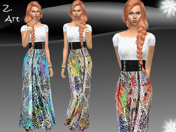  The Sims Resource: Folk Style dress by Zuckerschnute20
