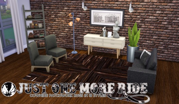  Simsational designs: Just One More Ride   Patchwork Leather Rugs