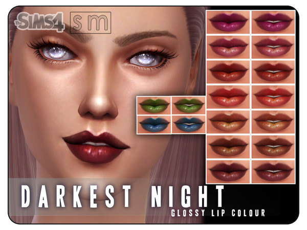  The Sims Resource: Darkest Night    Glossy Lip Colour by Screaming Mustard