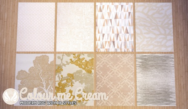  Simsational designs: Colour Me Cream Modern Rugs