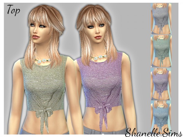  The Sims Resource: Tie Front Crop Top by ShanelleSims