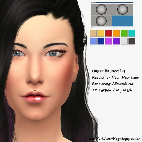  19 Sims 4 Blog: Lip piercing