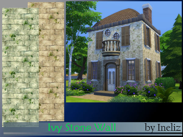  The Sims Resource: Ivy Stone Wall by Ineliz