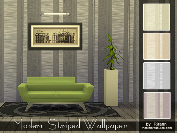  The Sims Resource: Modern Striped Wallpaper by Rirann