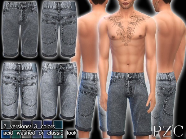  The Sims Resource: Jeans Shorts No.4 by Pinkzombiecupcake