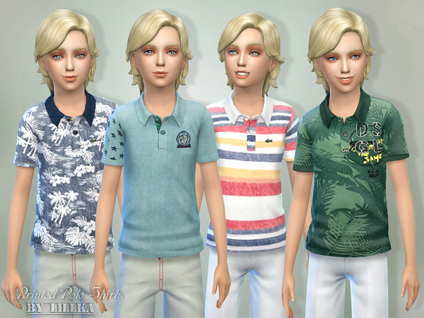  The Sims Resource: Printed Polo Shirts by lillka