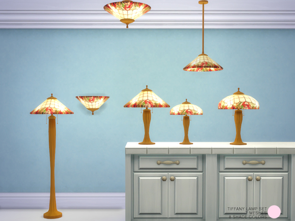  The Sims Resource: Tiffany Lamp Set by DOT