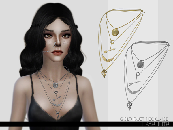  The Sims Resource: Gold Dust Necklace by LeahLillith
