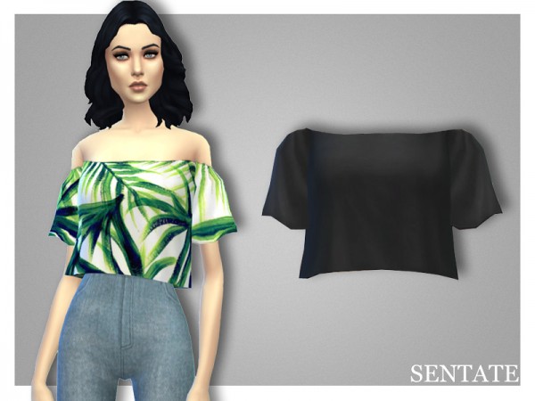  The Sims Resource: Daphne Crop Top by Sentate