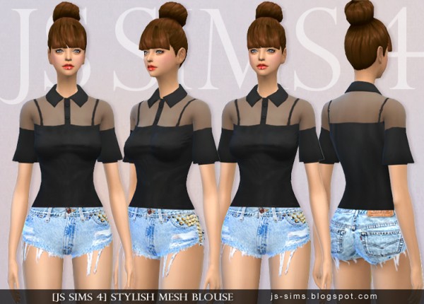  JS Sims 4: Stylish Mesh Blouse