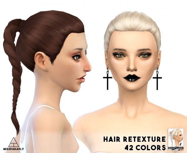  Miss Paraply: Hair retexture  EA  ponyBraid   42 colors
