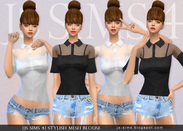  JS Sims 4: Stylish Mesh Blouse