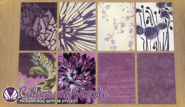  Simsational designs: Colour Me Purple Modern Rugs