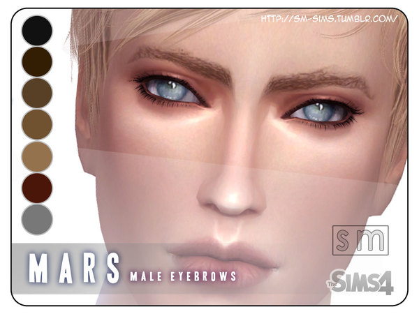  The Sims Resource: Mars   Male Brows by Screaming Mustard
