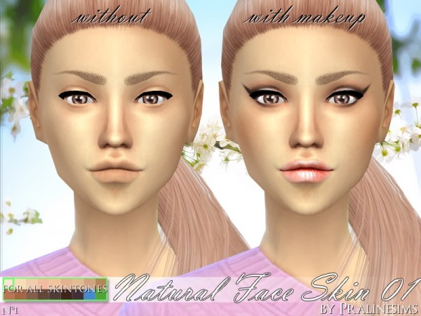  The Sims Resource: Natural Face Skin 01 by PralineSims