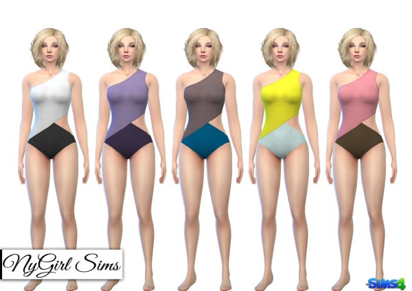  NY Girl Sims: Color Block Maillot Swimsuit