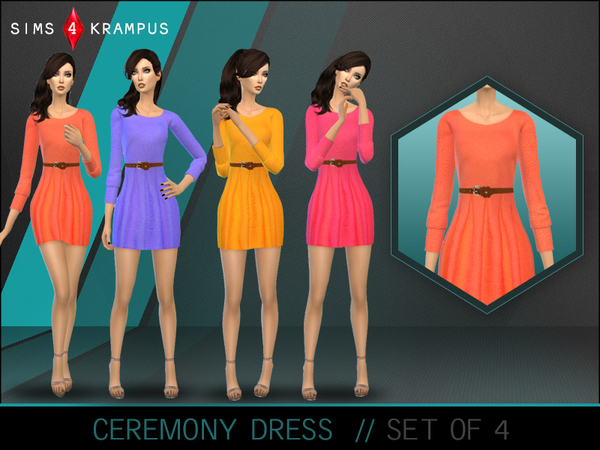  The Sims Resource: Ceremony Dress Set of 4 by SIms4 Krampus
