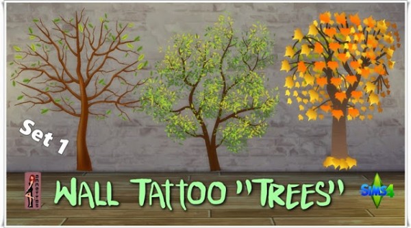  Annett`s Sims 4 Welt: Wall Tattoos Trees Set 1 + 2