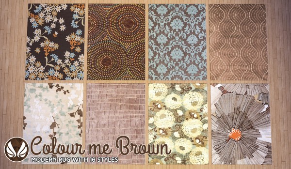  Simsational designs: Colour Me Brown Modern Rugs