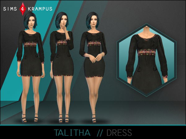  The Sims Resource: Talitha Dress by SIms 4 Krampus