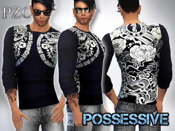  The Sims Resource: Possessive Shirt Set by Pimkzombiecupcake