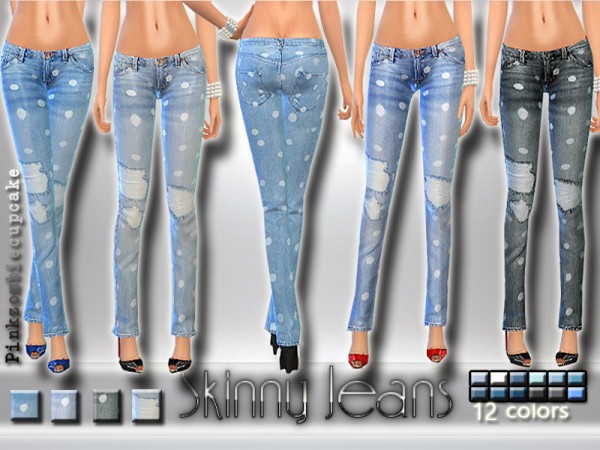  The Sims Resource: Skinny Jeans with Dots by Pinkzombiecupcake