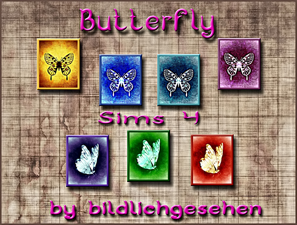  Akisima Sims Blog: Butterfly paintings