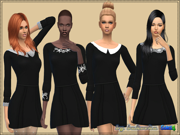  The Sims Resource: Dress with Collar by bukovka